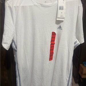 Adidas Men's White and Gray Short Sleeve Tee